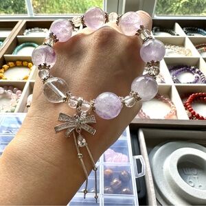 Lavender Amethyst with One Clear Quartz